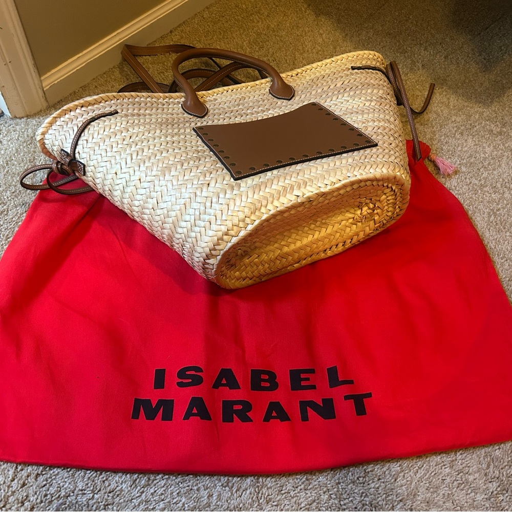 Isabel Marant Cadix Raffia, Leather Shoulder Bag, HUGE! Like new